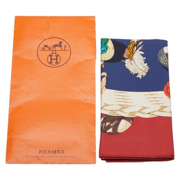 HERMES Red Silk Scarf - Picture 6 of 6